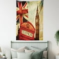 thumbnail image 3 of London Decor Wall Hanging Tapestry, Famous Telephone Booth and the Big Ben in England Street View Symbols of Town Retro Print, Bedroom Living Room Dorm Accessories, 40 X 60 Inches, by Ambesonne, 3 of 5
