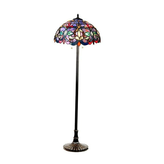 CHLOE Lighting PRISCILLA Tiffany-style 2 Light Victorian Floor Lamp 18" Shade