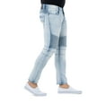 thumbnail image 3 of RAW X Men's Skinny Fit Biker Jeans, Washed Ripped Distressed Moto Stretch Denim Pants, Light Stone - 9613, 46W x 32L, 3 of 7