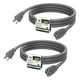 thumbnail image 1 of Cable de extensión para exteriores EP, paquete de 2 unidades, 3 m, 16/3, SJTW, 13 A, 1625 W, gris, 1 of 8