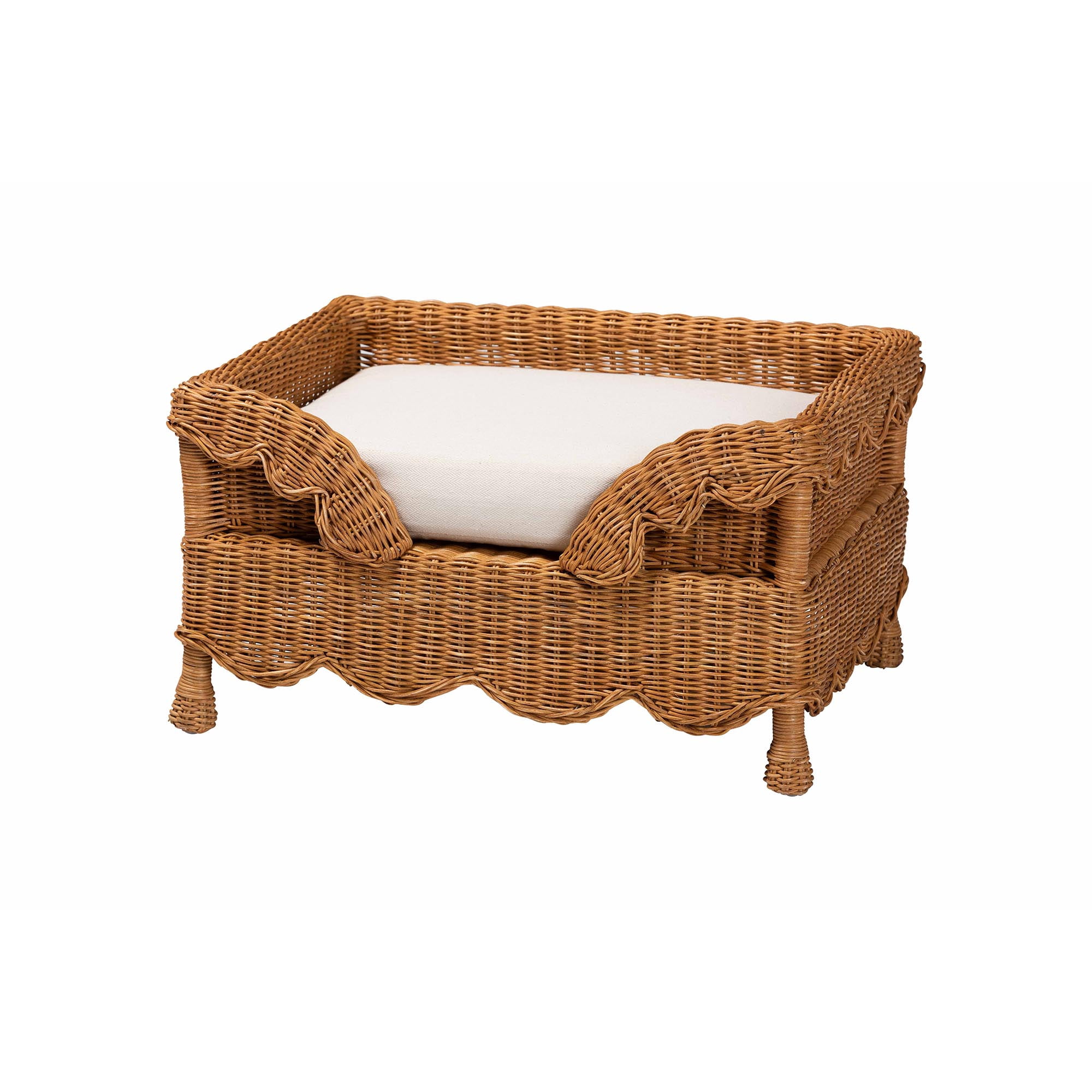 bali & pari Papina Boho Pet Bed, 25.6" W, Light Honey