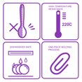 thumbnail image 5 of Silicone Dinner Spoon Long Handle Restaurant Kitchen Dessert Shop Purple, 5 of 7