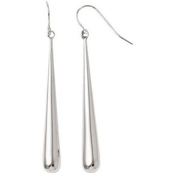 Primal Gold 14 Karat White Gold Polished Shepherd Hook Earrings