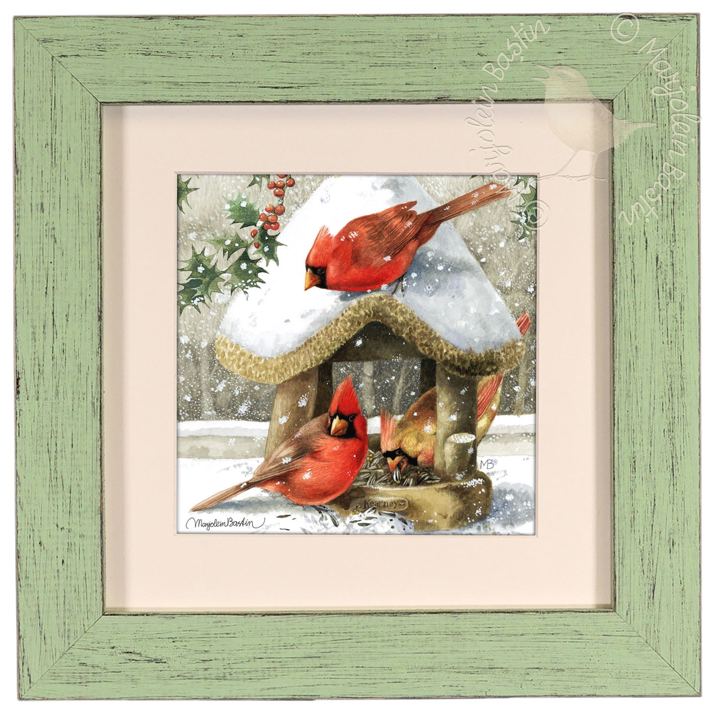 Marjolein Bastin Cardinal Feast - 9" x 9" Framed Prints (Mint Green ...