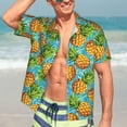 thumbnail image 5 of Picia Pineapple Gentle Cotton Regular Fit Short Sleeve Casual Hawaiian Shirt for Men-X-Large, 5 of 9