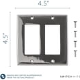 thumbnail image 5 of Switch Hits Polished Nickel Outlet Wall Plate | 2 GFI Rocker | 4.5" x 4.5" | Hand-Polished Brass Construction | Electrical Switch Plate Cover for All Configurations, 5 of 5