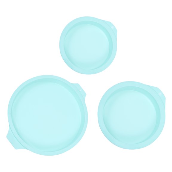 WHAMVOX Green Silicone Layered Mousse Cake Pans for Baking Cookies and Cakes Easy to Clean Set of 3