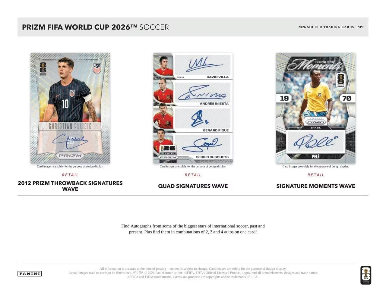 2026 Panini Prizm FIFA World Cup Soccer Hobby Mega Box Cards