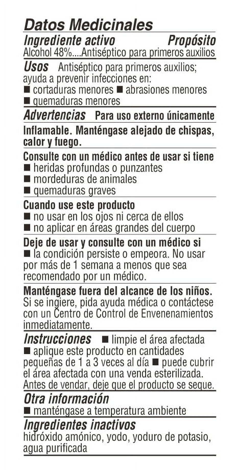 De La Cruz Decolorized Iodine First Aid Antiseptic, Yodo Blanco , 1 FL oz, 2 Pack