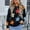 Black, variant on CaiJunJia Sweaters for Women Fall Winter Women's Casual Round Neck Loose Flower Printed Long Sleeved Knitted Sweater Top