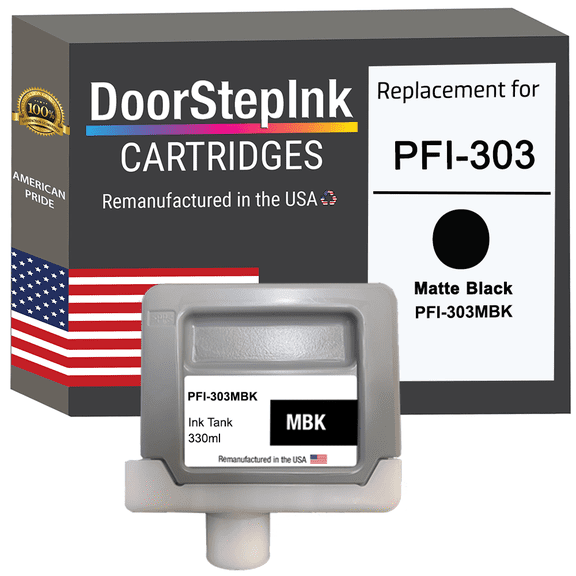 Remanufactured DoorStepInk Ink Cartridge for Canon PFI-303 330ML Matte Black