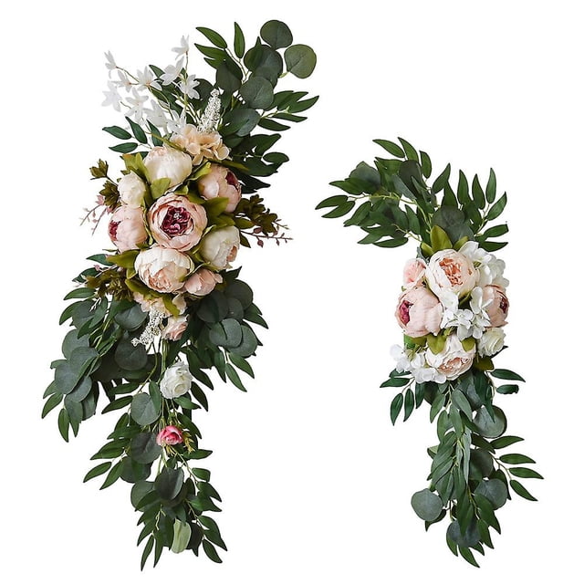 2 piezas de flores artificiales WEIHJMXG decoración de tarjetas de boda arco de boda 80 cm 70 cm