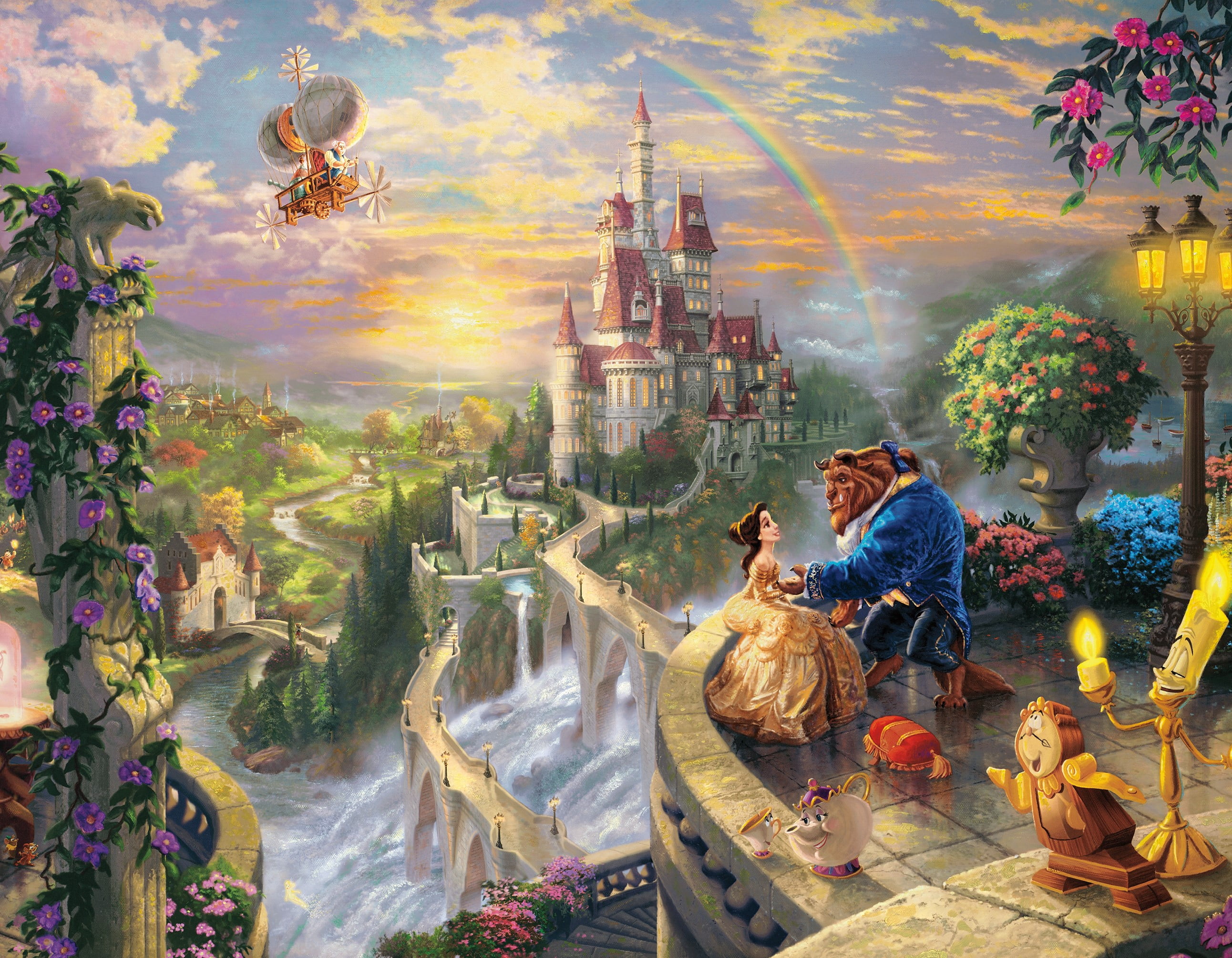 Ceaco - Thomas Kinkade - Disney - 4 in 1 Interlocking Jigsaw Puzzles