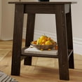 thumbnail image 2 of AEGFKDSmall Side End Table with 2-Layer Storage Shelves, Rustic Wooden Bedside Table, Farmhouse Square Nightstand for Living Room, Bedroom, Entryway, Walnut, 2 of 9