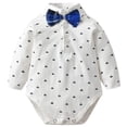 thumbnail image 3 of famuka Traje formal de 3 piezas para bebé niño con lazos, chaleco, esmoquin para caballero (azul marino 3 18-24 meses), 3 of 5