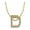 D, variant on L Initial Necklace In 14 Karat Yellow Gold With 9 Diamonds, With Free 18 Inch Chain, For Women