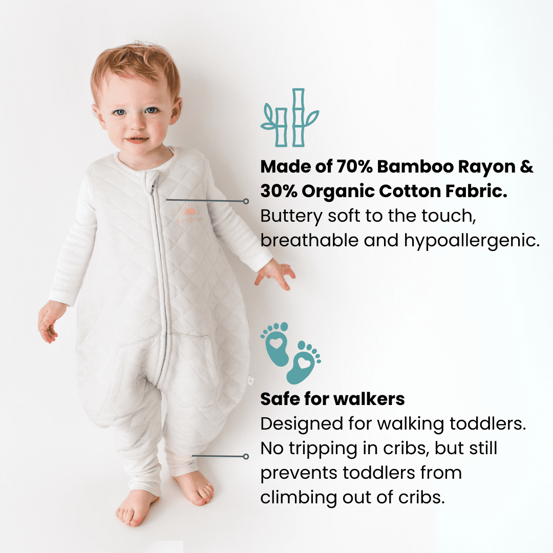 Tealbee Dreamsuit - Bamboo Sleep Sack with Legs - (1.2 Tog) Sunshine 12m-2T
