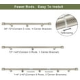 thumbnail image 4 of 1 1/8 Inch Diameter Curtain Rods 72 to 144 Inches(6-12ft), Telescoping Heavy Duty Large Drapery Rod with Adjustable Aluminum Alloy Bracket, Solid End Caps for Windows Patio Decoration, Brushed Nickel, 4 of 14