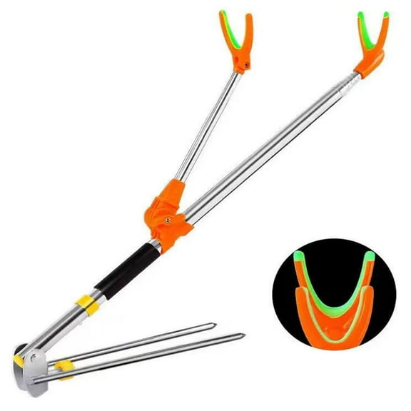 Stainless Steel Telescoping Fishing Pole Hand Rod Holder Stand Adjustable✨y C6A0