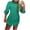 Green, variant on Women Solid Long Sleeve Collared Button Drawstring Side Loose Soft Airy Gentle Summer Casual Dresses