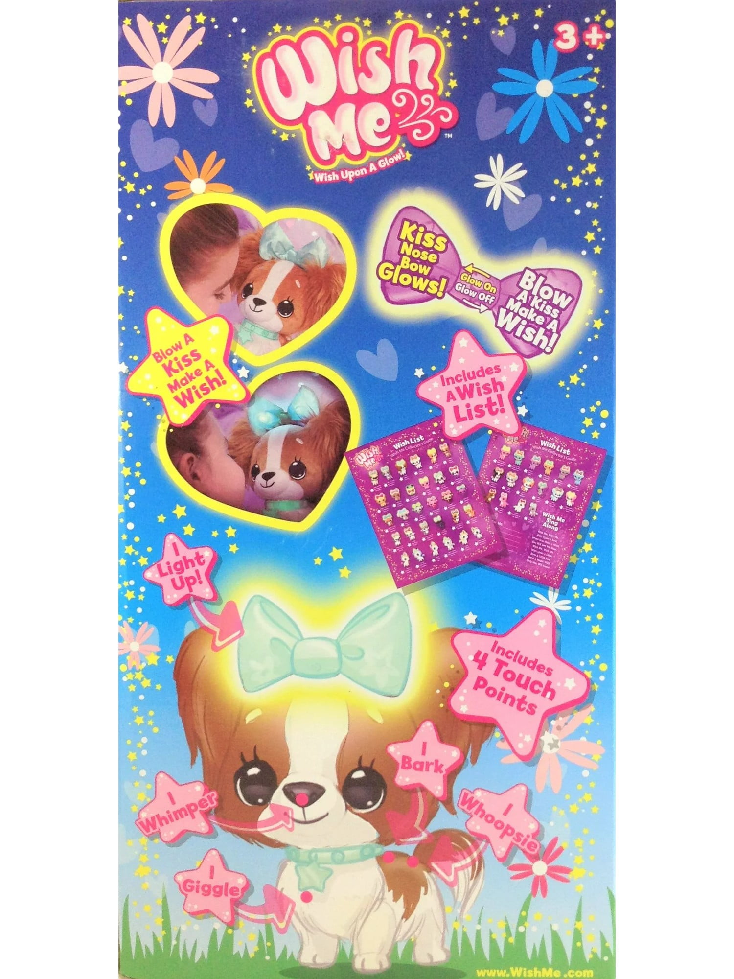 Wish Me Puppy with Blue Fur, Purple Bow Collar