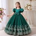 thumbnail image 5 of Busydd Girls Princess Dress 3-14 Years Fashion for mal Party Puff Sleeves Gown Dresses 3-4 Years, 5 of 9