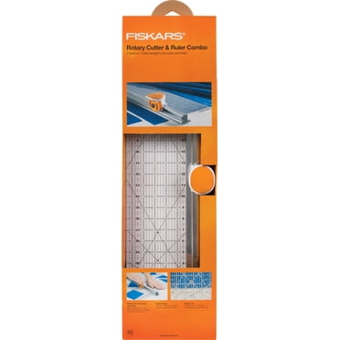Fiskars Rotary Cutter and Ruler Combo - 24" x 6" Fabric Cutter with Gridlines - Craft Supplies