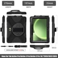 thumbnail image 2 of For Samsung Galaxy Tab Active5 Pro/Active4 Pro 10.1 inch Case SM-X350/X356/SM-T630/T636, 360 Hand Strap, Shoulder Strap, Kickstand, Rugged Drop Protection, Black, 2 of 6