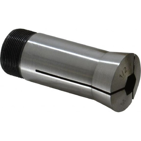 Value Collection 1/2" 5C Hex Collet 3.28" Overall Length, 1.041-24 Internal Thread Size, Steel, 0.0039" TIR
