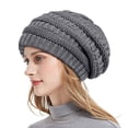 thumbnail image 3 of Gorro de punto con forro de satén microelástico, resistente al viento y cálido de estilo americano, 3 of 5
