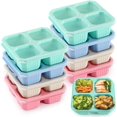 thumbnail image 1 of shiyou-8 Pack Contenants à Collation, Boîte à Lunch Réutilisable à 4 Compartiments pour Stockage Alimentaire pour Voyage Travail École, 1 of 4