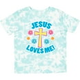 thumbnail image 3 of Inktastic Easter Jesus Loves Me with Cross and Flowers Boys or Girls Toddler T-Shirt, 3 of 5