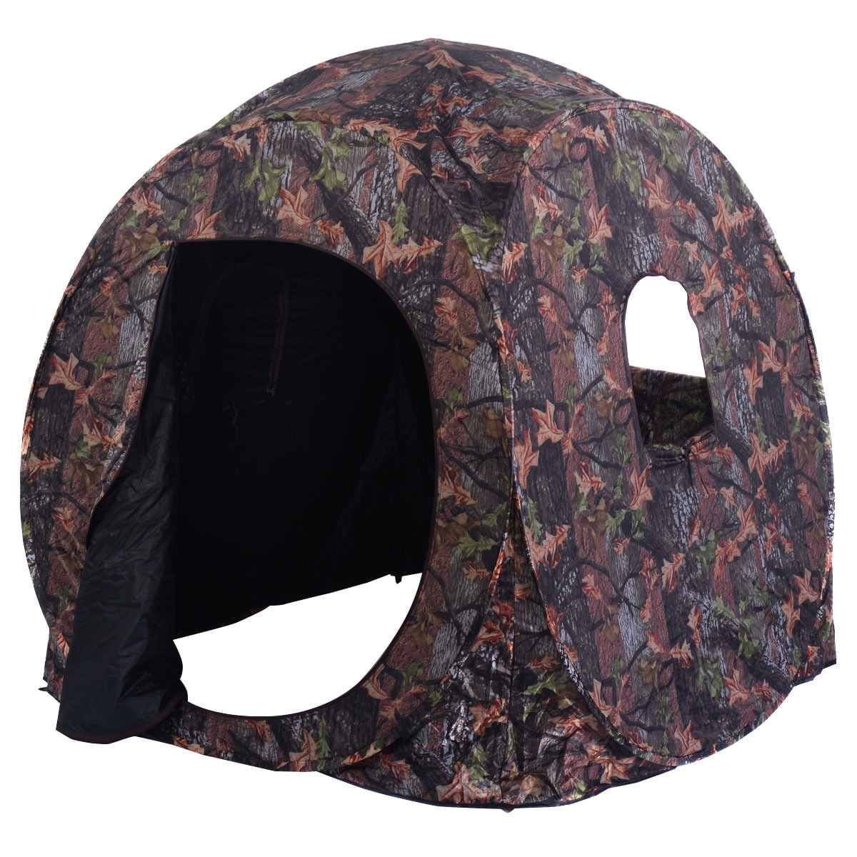 Portable Hunting Blind Pop Up Ground Camo Enclosure Weather Resistant 