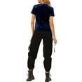 thumbnail image 4 of INSPIRE CHIC T-Shirt Décontracté pour Femme en Velours, Col Rond, Manches Courtes, G Bleu Royal, 4 of 8