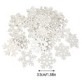 thumbnail image 3 of Clearance YOHOME 50Pcs White Wood Snowflakes Christmas Decoration for Home Xmas Tree Ornaments Pendants Hanging New Year Decorations B, 3 of 3