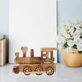 thumbnail image 4 of Mutably Wooden Steam Train Model Figurine Locomotive Ornament Steampunk Statue Wood Craft Desktop Decor Gift for Kids Boys Home Office, 4 of 10