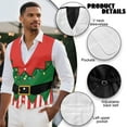 thumbnail image 6 of Yuyamidu Christmas Men's Classic Slim Fit Dress Vest Santa Claus Clothes Formal Wedding Prom Tuxedo Suit Vest with Pocket Lightweight Waistcoat Size 3XL, 6 of 7