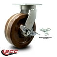 thumbnail image 2 of 12 Inch Heavy Duty High Temp Phenolic Swivel Caster with Brake and Swivel Lock, 2 of 2