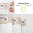 thumbnail image 2 of No Hook Beige Pure Color Shower Curtain with Snap in Liner Set, Aesthetics Contemporary Modern Waterproof Fabric Bathroom Curtains with See Through Top Window, Hotel Style Long 72 x 78 Inch, 2 of 9