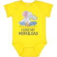 thumbnail image 3 of Inktastic I Love My Mom and Dad Cute Elephants in Night Sky Boys or Girls Baby Bodysuit, 3 of 5