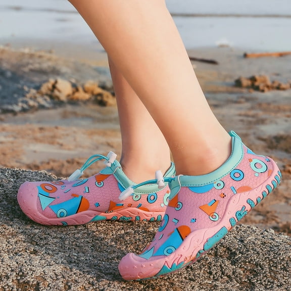 XIMIN Water Shoes for Men Women Quick Dry Water Sports Barefoot Lightweight Shoes Aqua Socks for Swim Beach Pool Surf Yoga for Women Men Footwear (8-9 Years, Female)