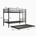 thumbnail image 6 of Twin Bunk Bed with Trundle Metal Bunkbeds with Ladder and Full-Length Guardrail, Noise Free, No Box Spring Needed, Black, 6 of 9