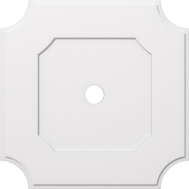 Ekena Millwork CMP40LE-04000 40 in. OD x 4 in. ID Square Locke Architectural Grade PVC Contemporary Ceiling Medallion