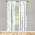 thumbnail image 5 of Ambesonne Scandinavian Window Curtains, Apartment Bicycle Tree, Each 28" W x 63" L, Pale Blue Yellow Green, 5 of 5
