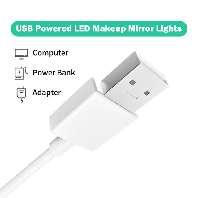 Lamp string,Dimmable Vanity Mirror Mirror With Cable Led Mirror Makeup Mirror Usb Cable Led Vanity Mirror Cable L-ed Mirror With U-sb Cable U-sb Cable L-ed Vanity Mirror Mirror 6pcs Syoo