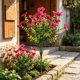 thumbnail image 4 of Flores artificiales para decoración exterior de patios en pack de 6 ramos de flores falsas para jardín en porche y decoración de bodas, 4 of 7