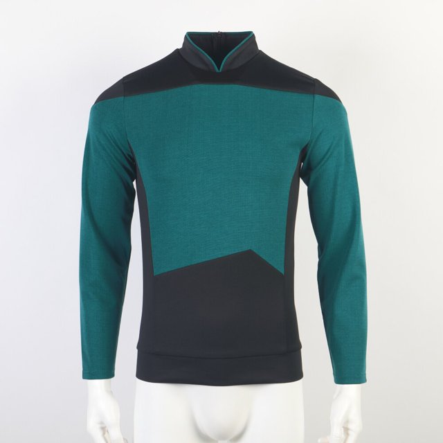 Star TNG la próxima generación rek rojo amarillo azul camisa uniforme Cosplay disfraz para hombres abrigo fiesta de HalloweenazulXXXL Deng Xun unisex