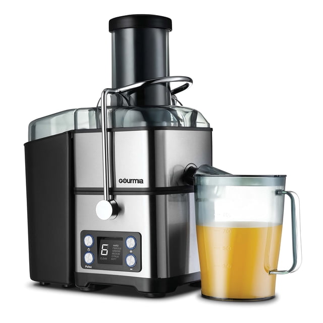 Gourmia Extractor Exprimidor de 6 Velocidades con Ciclo de Autolimpieza, Acero Inoxidable