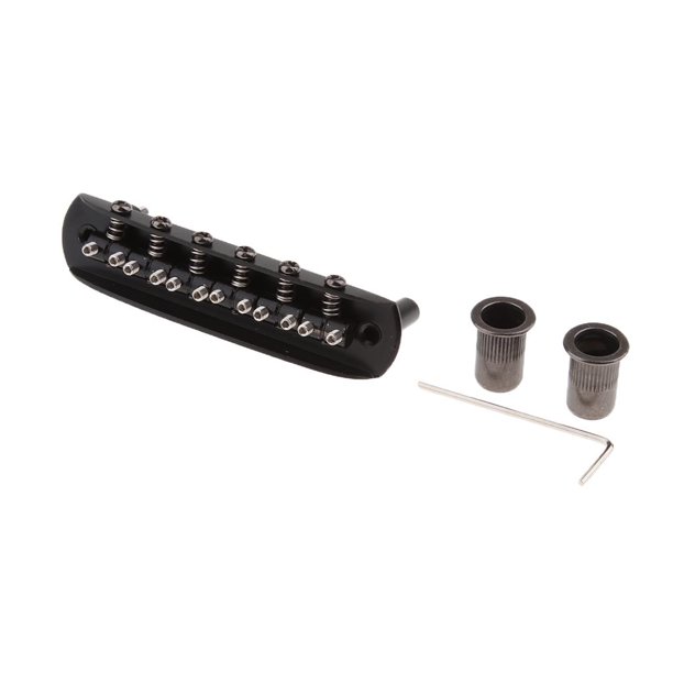 Piezas de instrumentos musicales de aleación Puente de guitarra eléctrica Conjunto de puente de guitarra de con pieza de cola de llave Negro kusrkot Piezas de puente de guitarra eléctrica