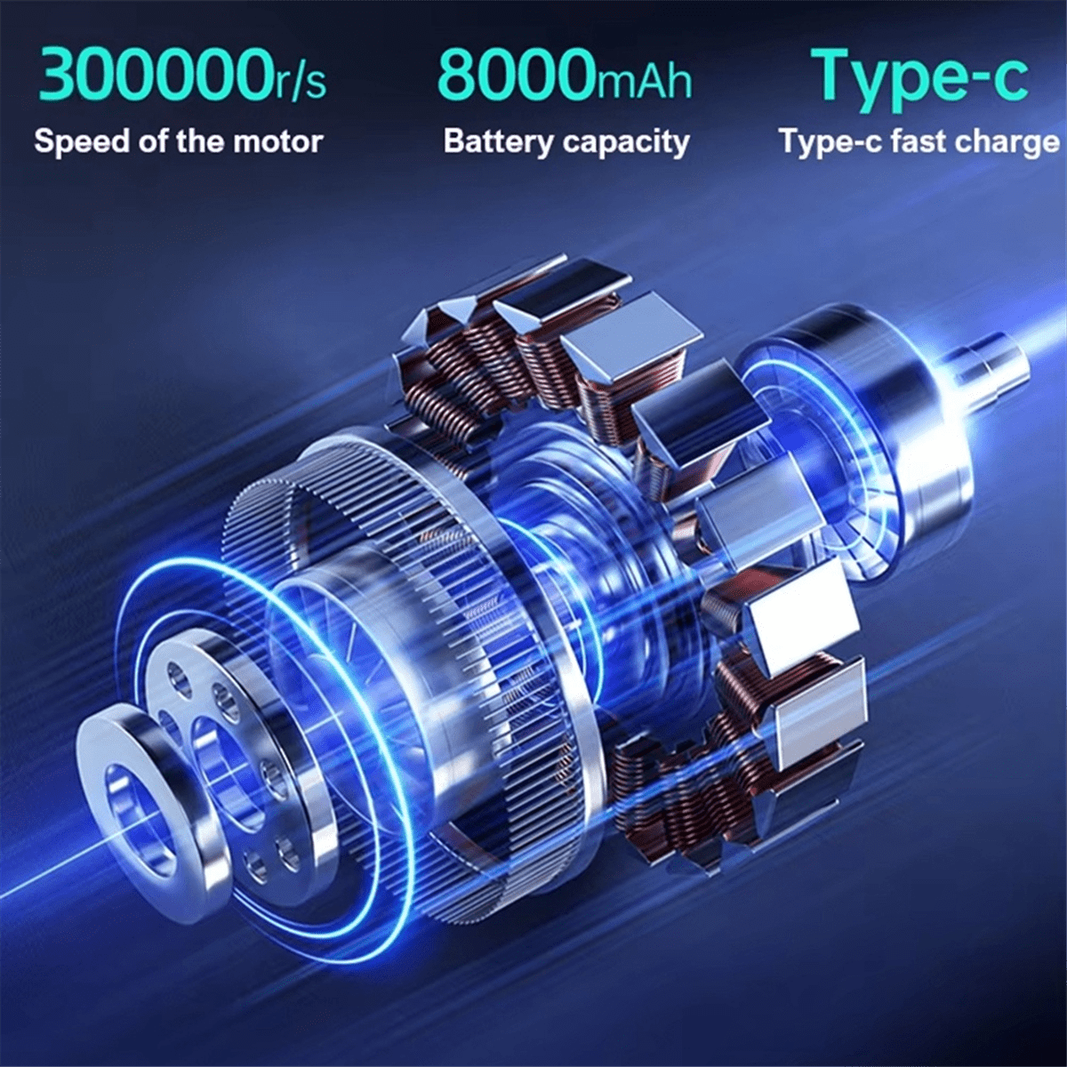 X9 Dust Blower 300000RPM Brushless Motor Outdoor Air Duster Blower Type-C Rechargeable Air Blower Cleaning PC Turbo Fan